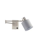 SE21-NM-52-SH2 ADEPT WALL LAMP Nickel Matt Wall lamp with Switcher and Grey Shade+ HOMELIGHTING 77-8373