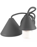 Ανάρτηση Μαύρη Σετ PVC Ροζέτα με Καλώδιο 1mt 2*0.75 mm & Ντουί Ε27 Enjoy EL329202