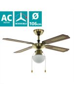 Ανεμιστήρας Οροφής Ø106,6x40,4cm Φωτισμό 1xE27 50W AC 220-240V,50Hz 3 Ταχύτητες Μπρονζέ-Ξύλο Eglo Tiggano 35039