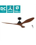 Ανεμιστήρας Οροφής Ø132x30cm 45W AC 220-240V,50Hz  5 Ταχύτητες Μαύρο-Καφέ Eglo Antibes 35072