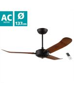 Ανεμιστήρας Οροφής Ø137x51,5cm  AC 220-240V,50Hz Remote Control Μαύρο Ματ-Καφέ Eglo Hoi An 35029