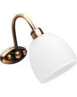 Απλίκα Μπάνιου Μονόφωτη Γυαλί Σατινάτο / Βάση Οξυντέ Viokef Niobe 351400