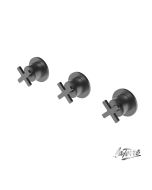 Βαλβίδες Ζεστό-Κρύο με εκτροπέα 3 εξόδων, La Torre Elle Cross Black Brushed 38289-410