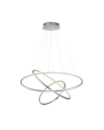 Κρεμαστό Φωτιστικό Nickel Mat 80xH150cm LED 78w 9200lm 3000-6000K Trio Lighting Aaron 352710307