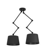 Κρεμαστό Φωτιστικό Σπαστή Ανάρτηση max88,5xHmax129cm Δίφωτο 2xE27 Ύφασμα-Μαύρο Eglo Pistunio 390113