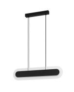 Μοντέρνο Κρεμαστό Φωτιστικό Μαύρη Ράγα L86xH150cm LED 3000K 2400lm Eglo Fabriano 390013