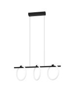 Μοντέρνο Κρεμαστό Φωτιστικό Μαύρο Ράγα L77,5xH120cm LED 3000K 1200lm Eglo Caranacoa 900562