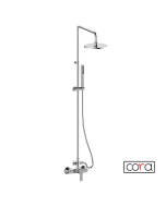 Μπαταρία Ντουζιέρας με Κεφαλή και Κολώνα μη ρυθμιζόμενου ύψους CORA Chrome 350066-100