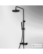 Μπαταρία Ντουζιέρας με Κεφαλή και Κολώνα ρυθμιζόμενου ύψους Eurorama Black Matt 712065-400