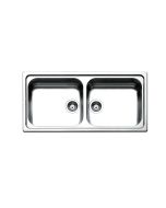 Νεροχύτης Ανοξείδωτος Λείος  Ένθετος 100*50 εκ. για ερμάριο 100 εκ. Apell Linear 8540