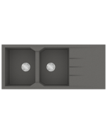 Νεροχύτης Κουζίνας 116x50cm Δύο γούρνες & Ποδιά Ένθετος Ερμάριο 80cm Sanitec ultra Granite 800-35-Pietra