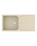 Νεροχύτης Κουζίνας Γρανίτης 100x50cm 1 Γούρνα & Ποδιά Ένθετος Ερμάριο 55cm Sanitec Ultra Granite 811-31-Ocra