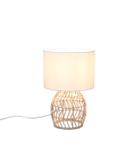 Πορτατίφ 25xH38cm 1xE27 Μπεζ Καπέλο Βάση Φυσικό Rattan Trio Lighting Rike R51131036