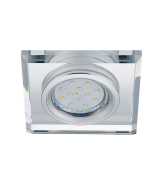 Σποτ Χωνευτό Τετράγωνο 9xH7cm Χρωμέ-Γυαλί 1xGU10 Trio Lighting Pirin 652200152