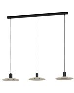 Φωτιστικό Κρεμαστό L1050xB250xH1500mm 3xGU10 3x4,6w 3x400lm Μαύρο-Ξύλο Φυσικό Eglo Stars of Lights Mayazes 39912