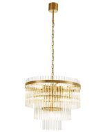 Φωτιστικό Κρεμαστό Επτάφωτο 7xE14 D450xH910mm Διάφανο-Μπρονζέ Viokef Sabrina 4314400