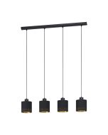 Φωτιστικό Κρεμαστό Ράγα 94εκ. Τετράφωτη Μαύρο -Χρυσό Eglo Esteperra 99275