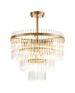 Φωτιστικό Οροφής Επτάφωτο 7xE14 D450xH560mm Διάφανο-Μπρονζέ Viokef Sabrina 4314500