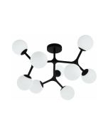 Φωτιστικό Πλαφονιέρα Οροφής D73,5xH42cm 9xG9 Μέταλλο Μαύρο Γυαλί Οπάλ Eglo Maragall 39532