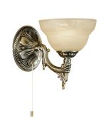 Φωτιστικό Τοίχου 17xH20cm 1xE14 Χυτό Μέταλλο -Γυαλί Αλάβαστρος Σαμπανιζέ Eglo Marbella 85859