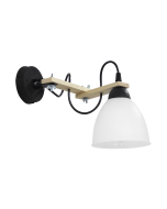 Φωτιστικό τοίχου σπαστό 2πλο μαύρο BREAK-02ΑΡ OVO BL-WH Heronia 31-1237