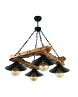 PDT 2060-4 ΤΕΤΡΑΓΩΝΗ ΞΥΛΙΝΗ ΒΑΣΗ  ΜΕ ΚΑΜΠΑΝΑ ΚΑΠΕΛΑ 4xΕ-27 ARlight 0103456