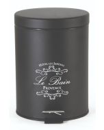 Χαρτοδοχείο Classic "Le Bain" 5lt Μαύρο Ματ με μεταξωτό τύπωμα Ecocasa 02-4644