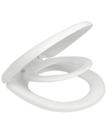 Κάλυμμα Λεκάνης με Ενσωματωμένο Παιδικό 37,4x40-44cm Οπές 12-17cm Λευκό Πλαστικό Soft Close με Αποσπώμενα Στηρίγματα Elvit Family 0340