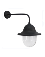 Απλίκα επιτοίχια IP33 Βραχίονας Μεταλλικός-Καπέλλο Πλαστικό LP-802AS BLACK 90M Heronia 07-1292