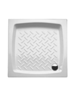 Ντουσιέρα Λευκή Πορσελάνη Τετράγωνη Μ70xΠ70xΥ12cm Colorado 07070