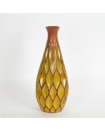 ΒΑΖΟ ΚΕΡΑΜΙΚΟ ΤΕΡΑΚΟΤΑ - ΚΙΤΡΙΝΟ 14.5x14.5x37cm Eurolamp 752-20225