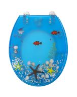 Κάλυμμα Λεκάνης W.C Διακοσμητικό "Βυθός" 40-46*36cm Οπές 11-20 εκ. Μεταλλικά στηρίγματα Elvit 1093