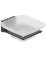 Σαπουνοθήκη Γυαλί Μαύρο Bronze Art Lugano 10X6-MM