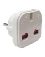 ΑΝΤΑΠΤΟΡΑΣ ΑΠΟ SCHUKO ΣΕ UK 10Α ΛΕΥΚΟΣ, ΜΕ ΠΡΟΣΤΑΣΙΑ ΕΠΑΦΩΝ Eurolamp 147-09105