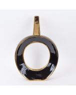 ΒΑΖΟ ΚΕΡΑΜΙΚΟ ΜΑΥΡΟ - ΧΡΥΣΟ 30.5x7.2x45cm Eurolamp 752-20406