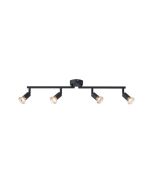 ΣΠΟΤ ΚΙΝΗΤΟ ΜΕΤΑΛΛΟ 4ΦΩΤΟ 4XGU10 Max 7W 600X80X125mm ΜΑΥΡΟ ARTE ILLUMINA VORRAS Eurolamp 145-25238