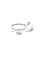 ORACLE SLIM PL D070 ROUND 3000K ON-OFF WH Ideal Lux 265995