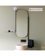 Καθρέπτης Μπάνιου 45x90 με πετσετοκρεμάστρα, εταζέρα και λάμπα Scarabeo Black Matt 2704-NROP