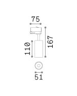 FOX TR 3-PHASE 08W CRI90 3000K ON-OFF BK Ideal Lux 285351