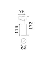 FOX TR 3-PHASE 15W CRI90 3000K ON-OFF WH Ideal Lux 285382