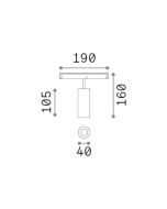 EGO TRACK SINGLE 12W 3000K DALI BK Ideal Lux 286433