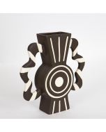 ΒΑΖΟ ΚΕΡΑΜΙΚΟ ΜΑΥΡΟ - ΜΠΕΖ ΜΕ ΧΕΡΟΥΛΙΑ 37x8x35.5cm Eurolamp 752-20208