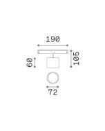 EGO TRACK SINGLE BIG 10W 3000K ON-OFF BK Ideal Lux 300764
