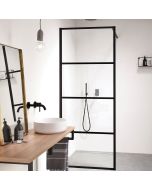 Orabella Lines Black matt 80 cm - Καμπίνα ελεύθερης τοποθέτησης με βραχίονα στήριξης τοίχου 30468