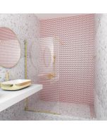 Orabella Serena Brushed Gold H185 60 cm - Καμπίνα ελεύθερης τοποθέτησης με βραχίονα στήριξης τοίχου 30568