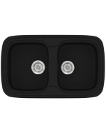 Νεροχύτης Κουζίνας Συνθετικός 82x50 εκ.2 Γούρνες Metallic Space Ένθετος Eρμάριο 80 εκ.Sanitec Premium 312-22