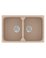 Νεροχύτης Κουζίνας Συνθετικός 78x51cm 2 Γούρνες Ένθετος Eρμάριο 80 εκ.Sanitec Classic 318-21-Granite-Sand