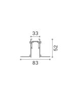 EGO PROFILE RECESSED EASY 2000 mm BK Ideal Lux 320496