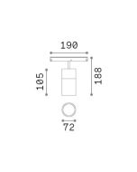 EGO TRACK SINGLE 19W 4000K ON-OFF BK Ideal Lux 321998