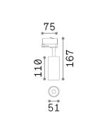 FOX TR 3-PHASE 08W CRI90 4000K ON-OFF BK Ideal Lux 322322